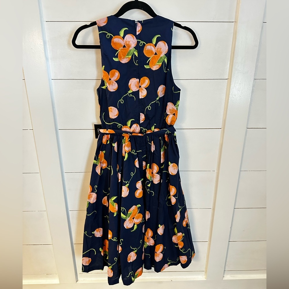 NWT MODCLOTH ERA 2 Sweet Peaches A-Line sleeveless blue midi length woman dress - Picture 3 of 15